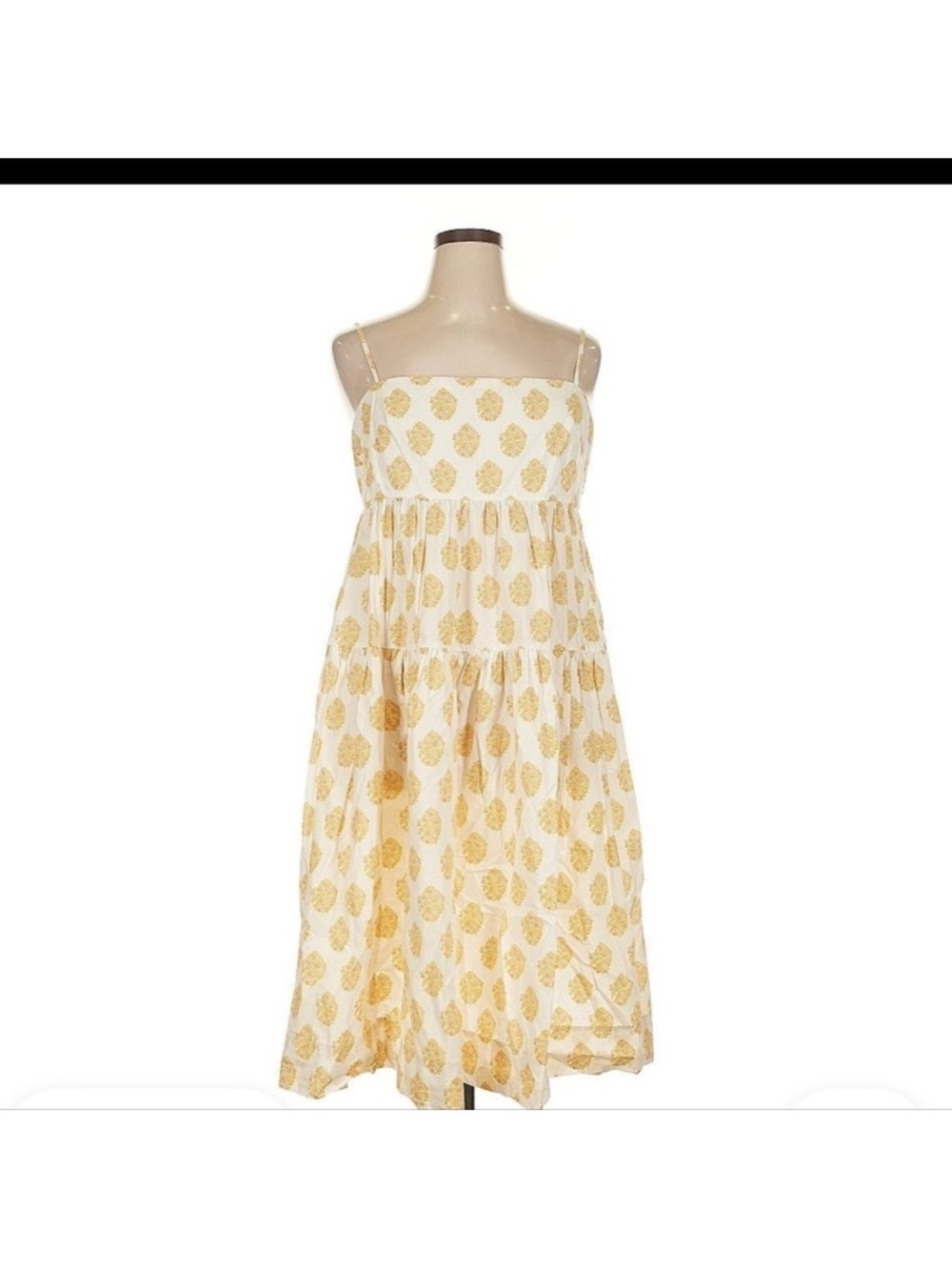 J.Crew Cottagecore Tiered Midi Dress Tie Back Floral Yellow White NWT Size 6 - Picture 4 of 9